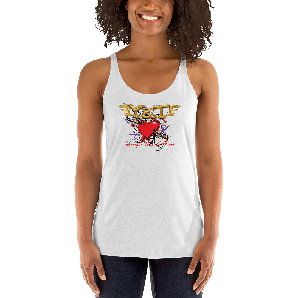 Y&T "Straight Thru the Heart" Women's Racerback Tank Top