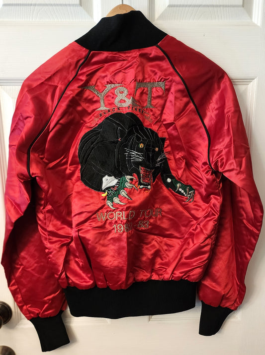Dave's 1983 Embroidered Red Satin "Black Tiger" Jacket (Size S)