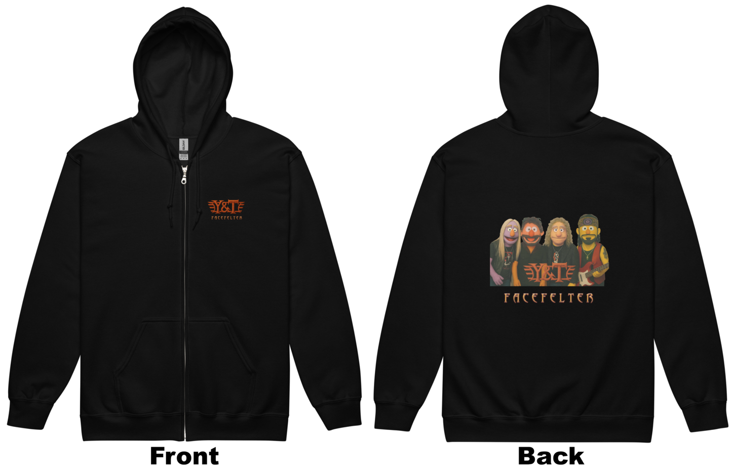 Y&T “FaceFelter” Heavy Blend Zip Hoodie