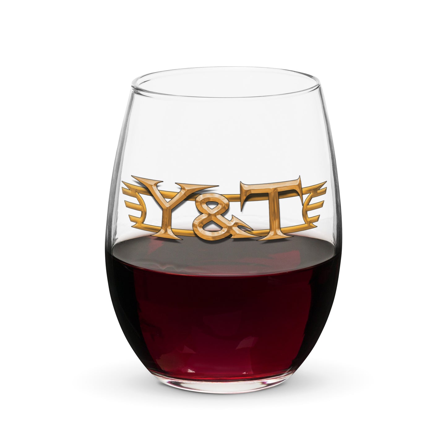 Y&T Logo Stemless Wine Glass