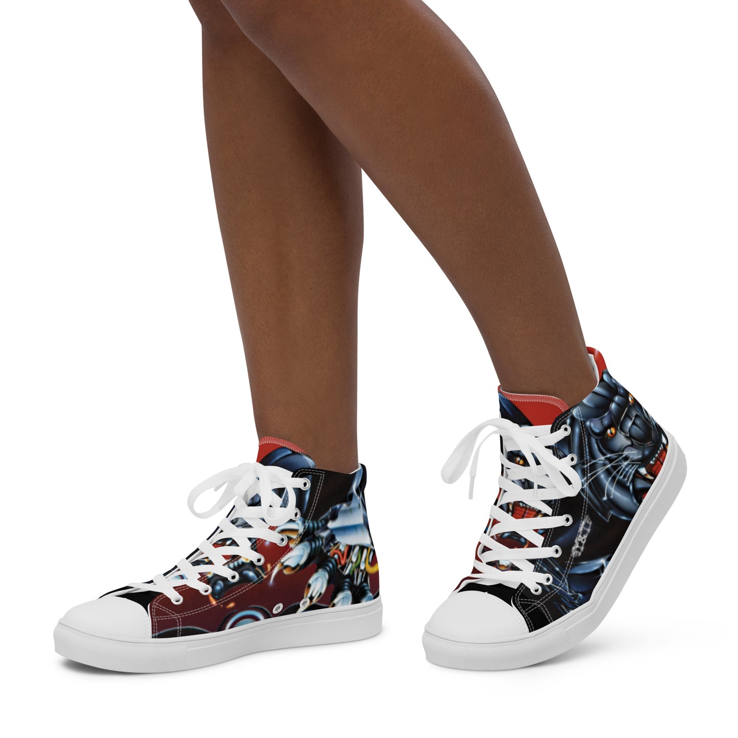 Y&T Black Tiger WOMEN’s High Top Canvas Shoes