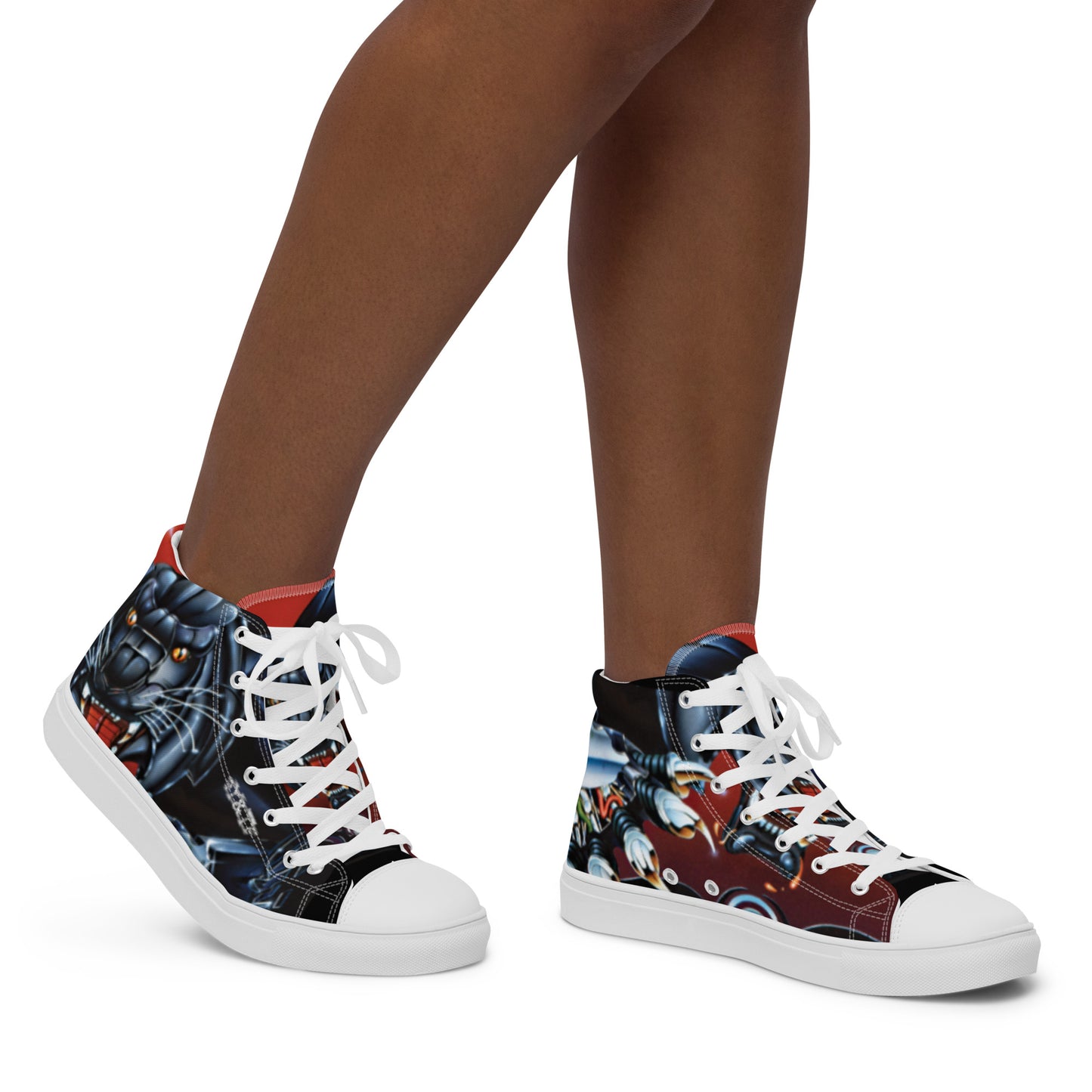 Y&T Black Tiger WOMEN’s High Top Canvas Shoes